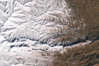 عکس ماهواره‌ای از بارش برف در بزرگ‌ترین بیابان جهان
