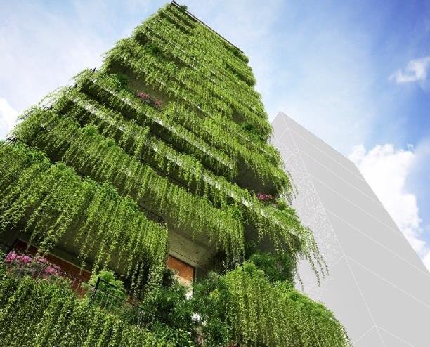 تصاویر طرح اولیه برج 72 متری پوشیده از گیاهان