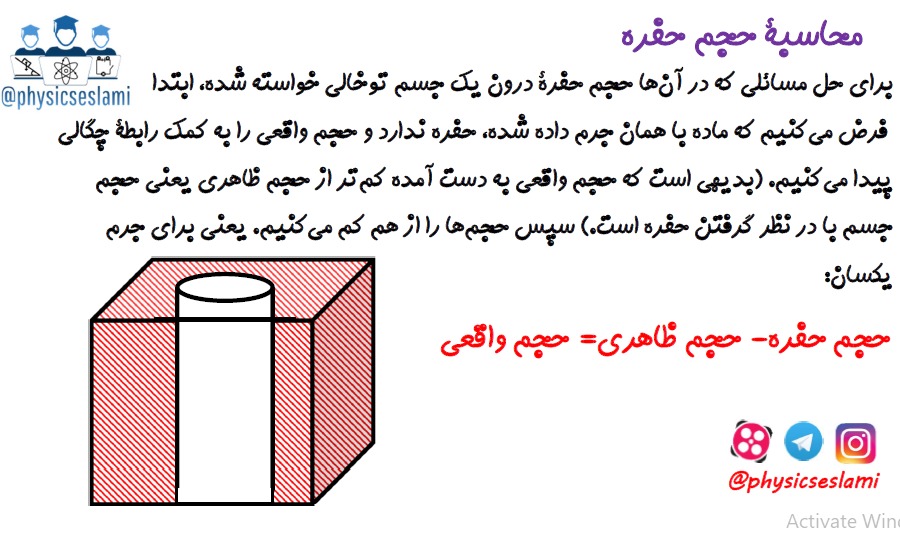 فیزیک و اندازه گیری- چگالی-حجم حفره -امیرحسین اسلامی