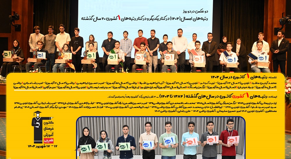 رتبههای 1 کنکور 1404 از رتبههای 1 سالهای گذشته جایزه گرفتند